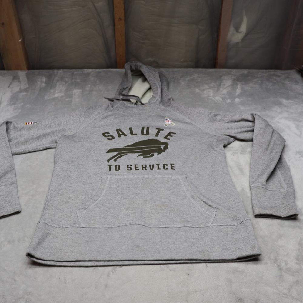 Salute to Service Buffalo‎ Bills Hoodie Womens Medium Nike Grey NFL Therma FIT